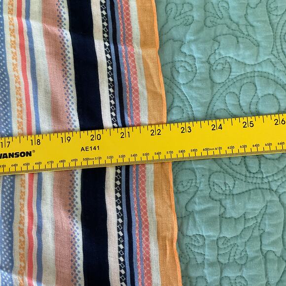 Talbots Multicolor Geometric Striped Square Tube Infinity Scarf 34 x 24 - Picture 8 of 8